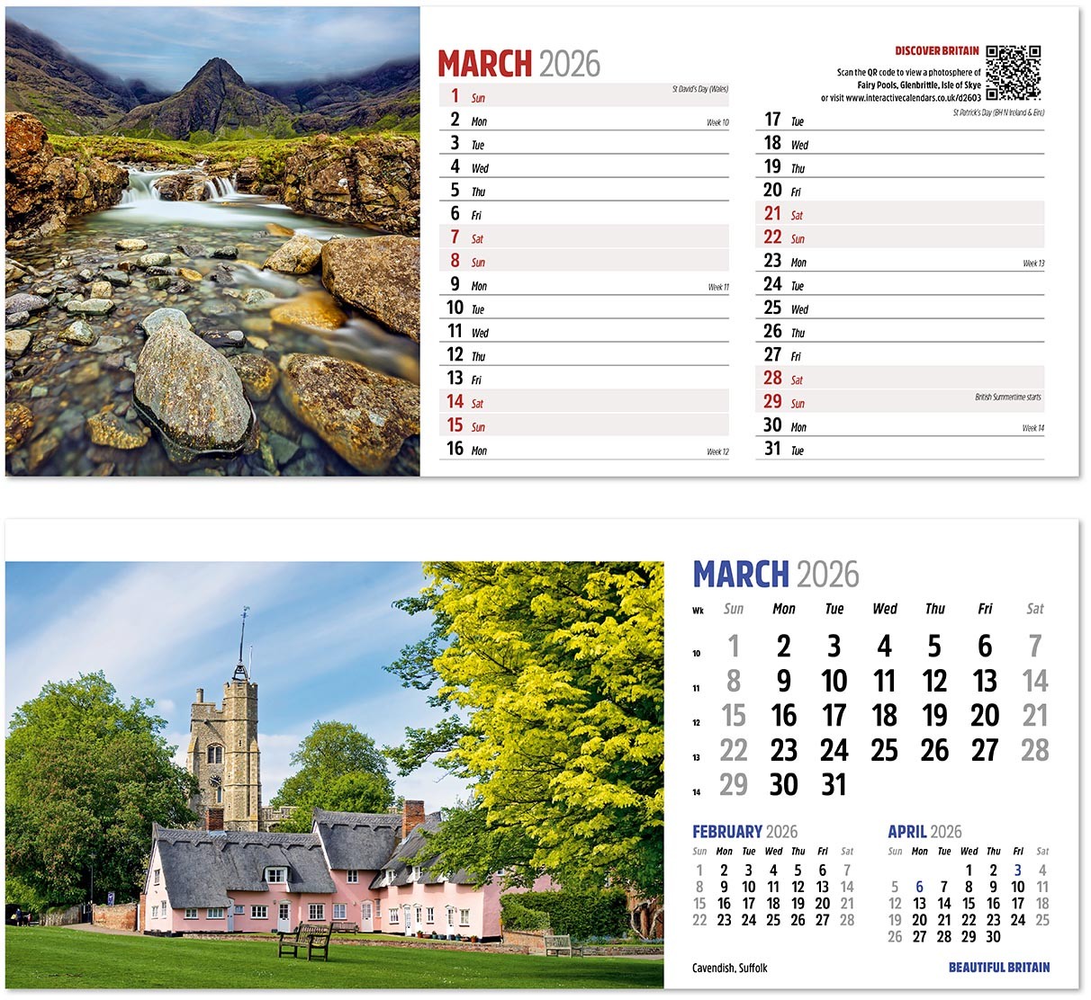 Discover Beautiful Britain Desk Calendar