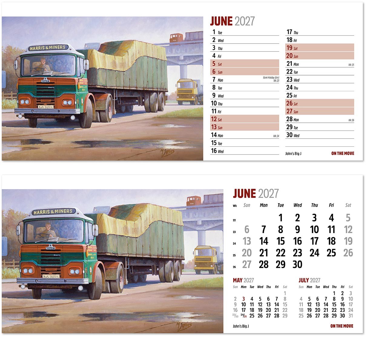 On the Move Desk Calendar