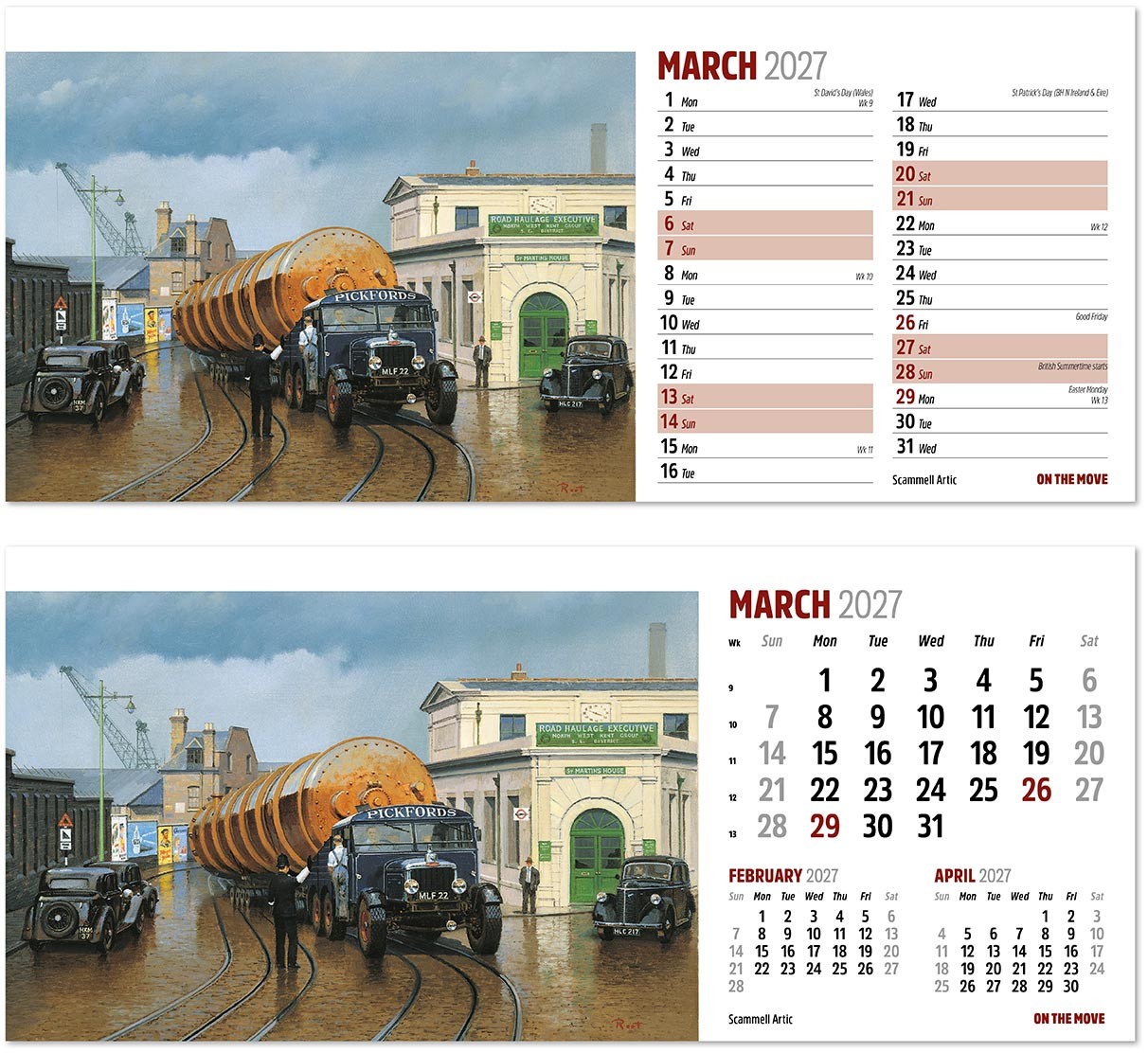 On the Move Desk Calendar