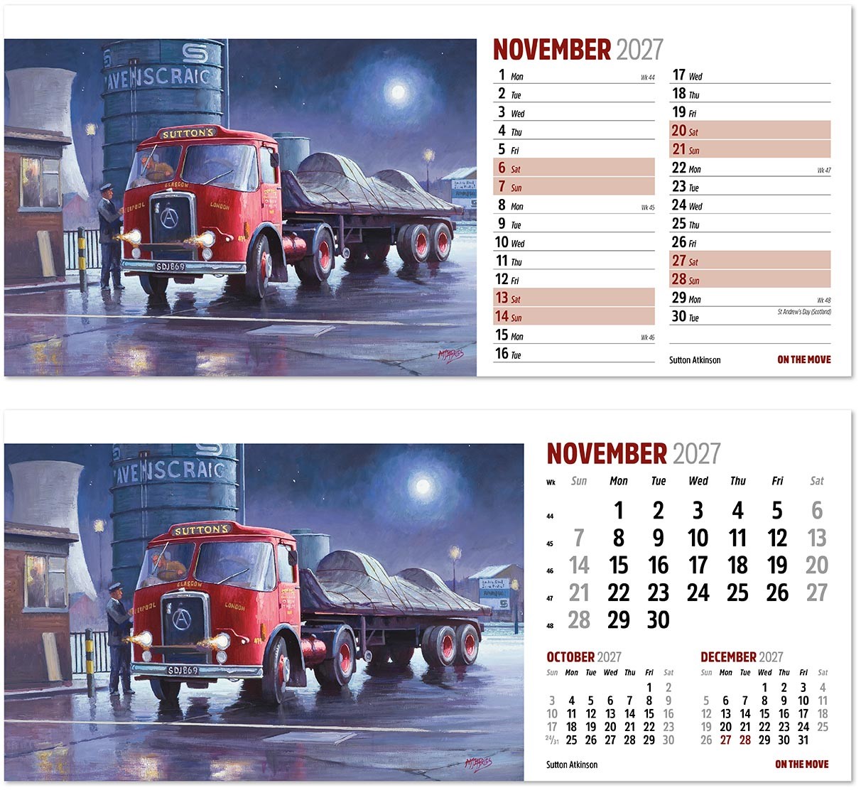 On the Move Desk Calendar