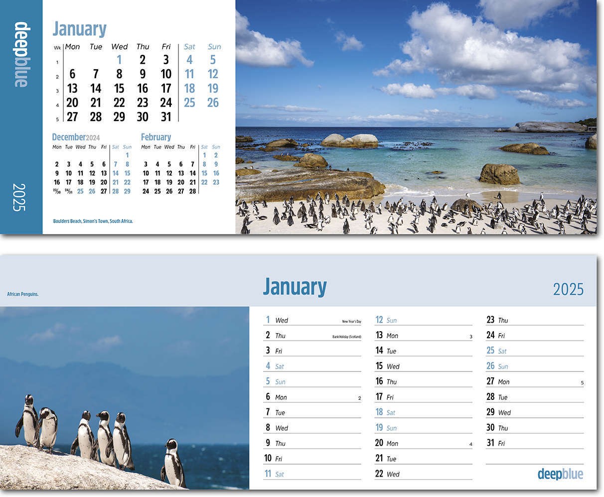 Deep Blue Task Station Desk Calendar