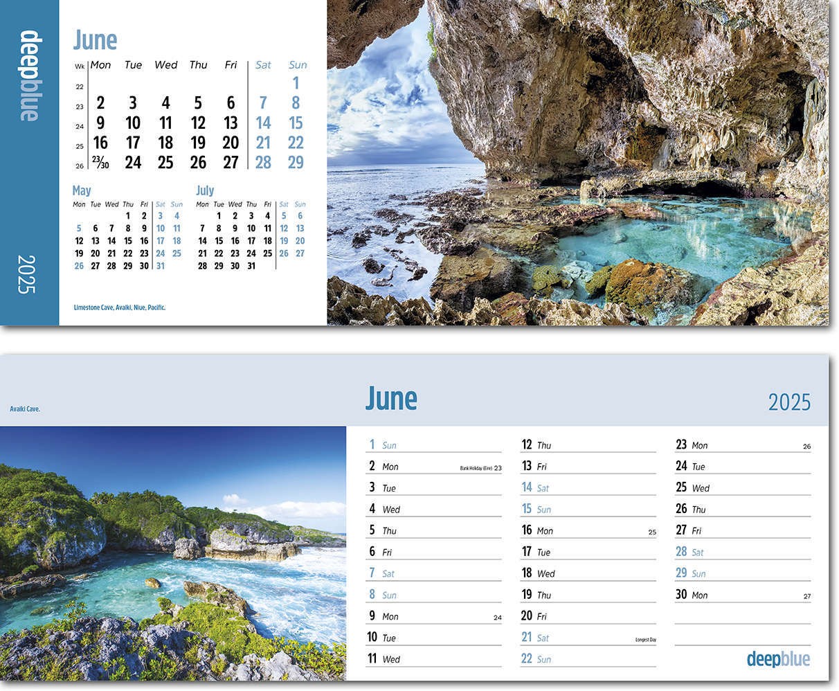 Deep Blue Task Station Desk Calendar