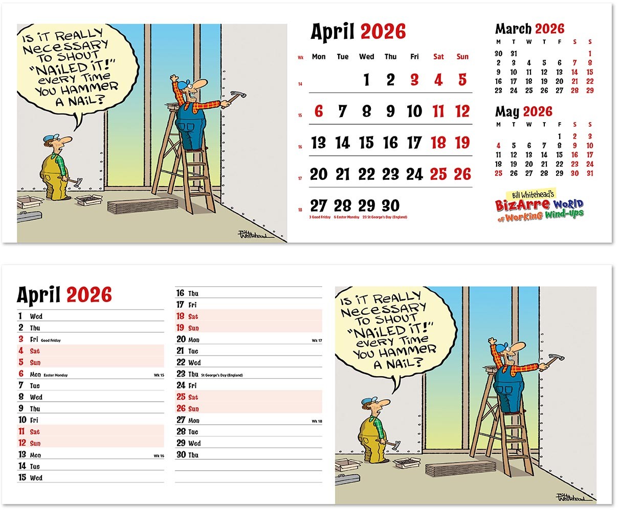 Bizarre World of Working Wind Ups Desk Calendar