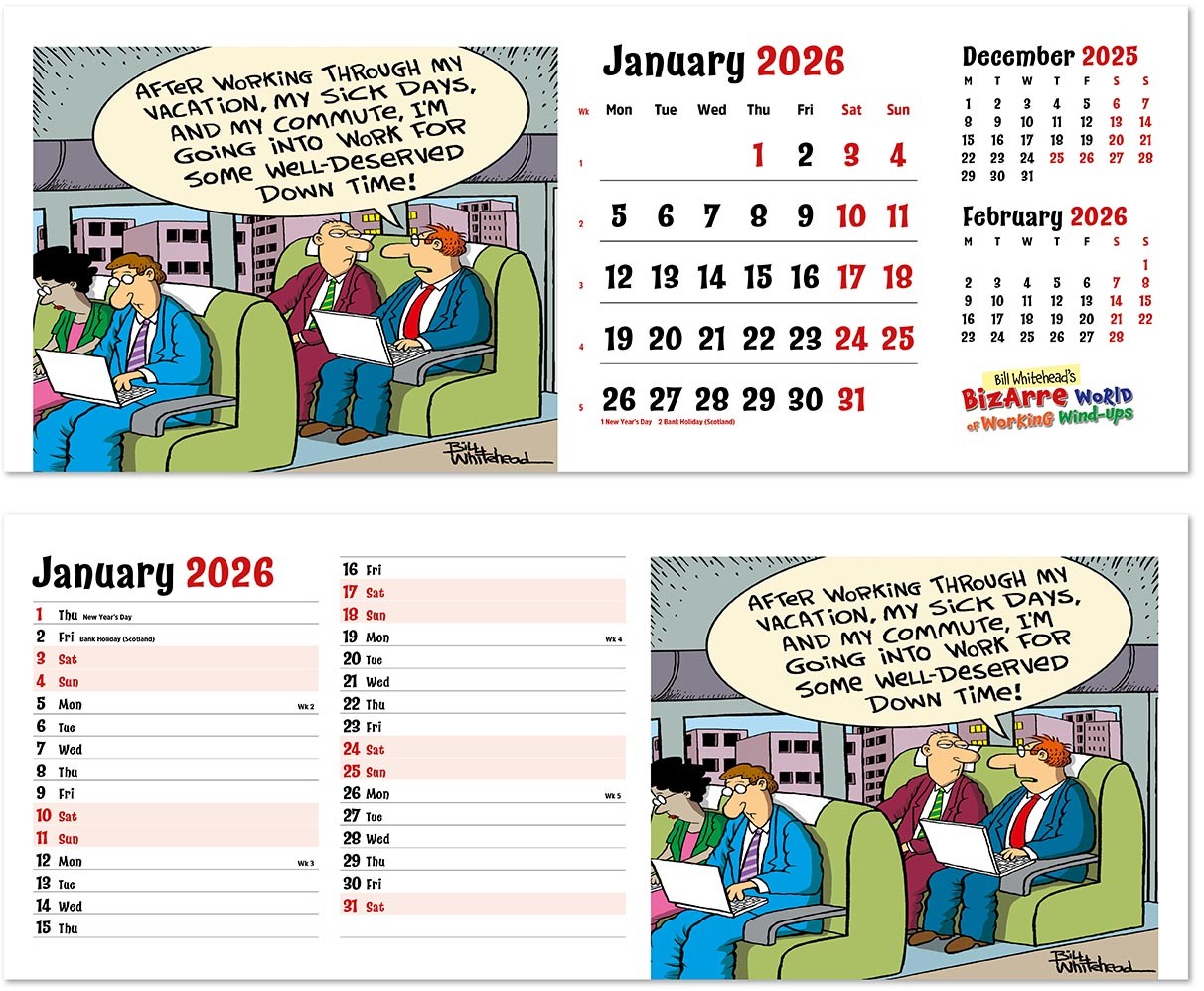 Bizarre World of Working Wind Ups Desk Calendar