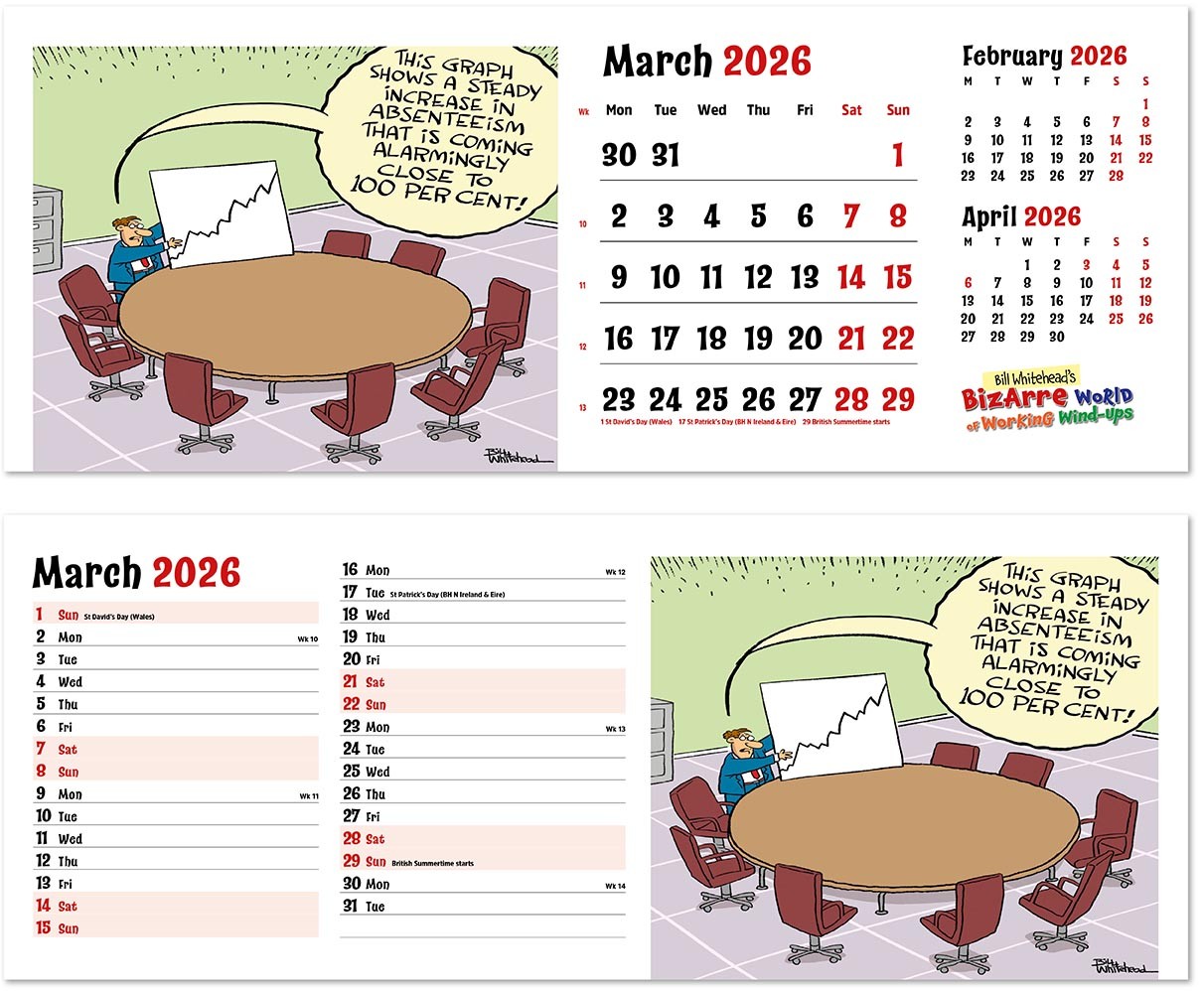 Bizarre World of Working Wind Ups Desk Calendar