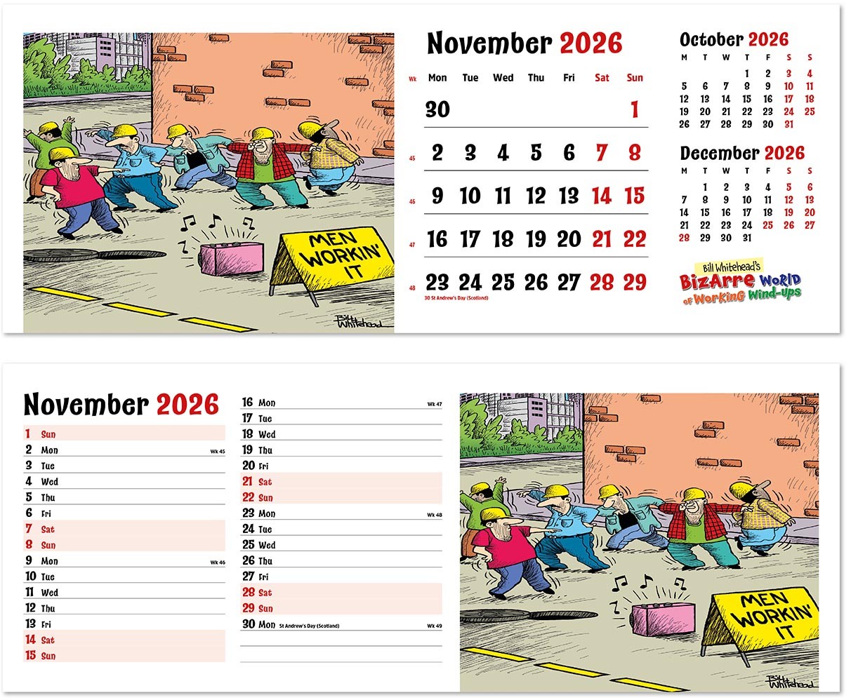 Bizarre World of Working Wind Ups Desk Calendar