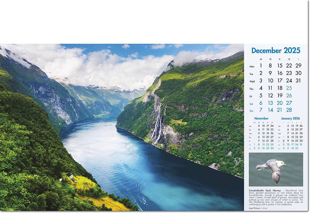 Deep Blue Wall Calendar