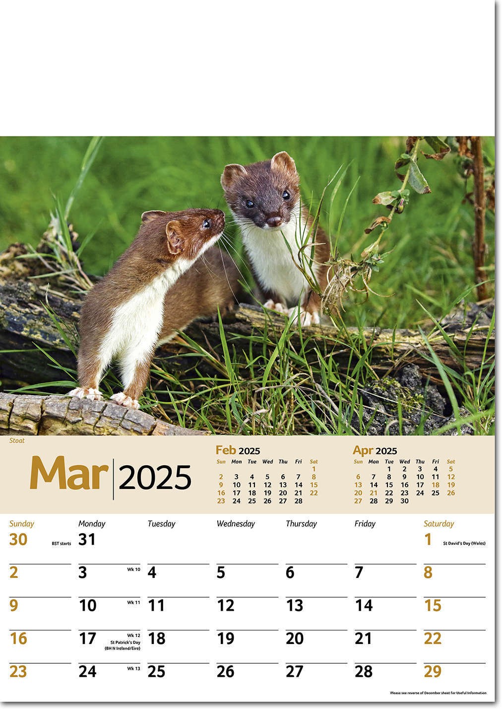 Wildlife Memo Calendar